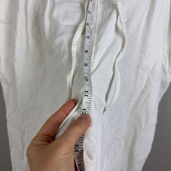 Per se white linen blend wide leg boho beach pants 1X plus size - Picture 6 of 10